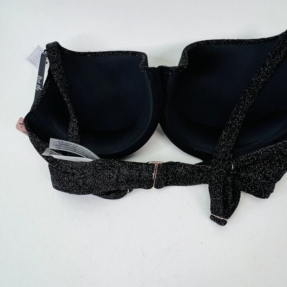 Victoria's Secret The‎ Icon Push Up Bikini Top Padded Bra 34DD Black